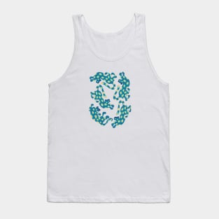 Colorful teal leopards jungle cats pattern Tank Top